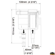 Bilge pump filter suggested pipe 13 mm