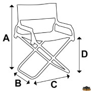 Folding seat oval profile A 87 cm B 52 cm grey color frame